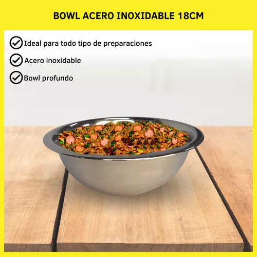 BOWL ACERO INOX. 18cm 