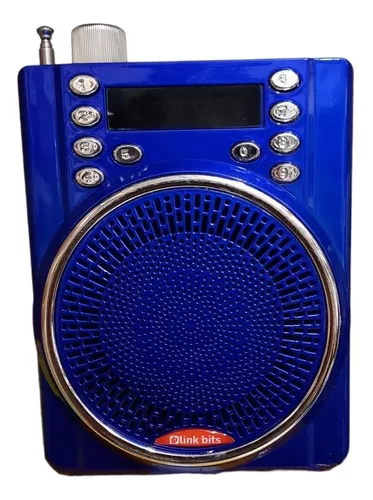 Álbum de graduación Guiño Relacionado Bocina Bluetooth Portátil Con Radio Fm, Usb Spe-559a, Azul