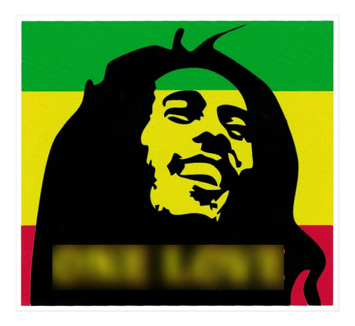 One Love Bob Marley Reggae Rasta Colors - Calcomanía De Para