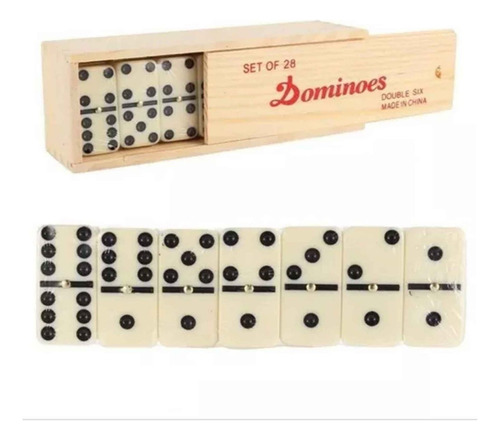 Domino Caja Peque De Madera Tamaño Piezas 4,7x2,4x0,8 Cm.