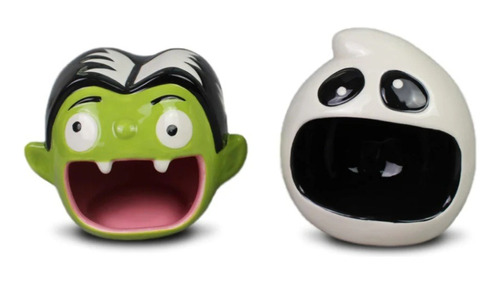 Set De 2 Bowls Halloween Frank&mortis, Fantasma Y Vampiro. 