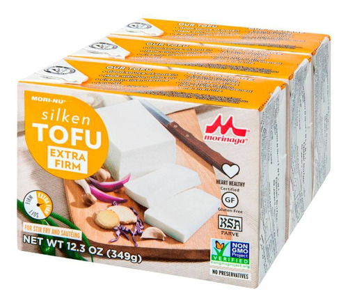 Tofu Morinaga Extra Firme 3 Pzas De 349 G C/u Vegano