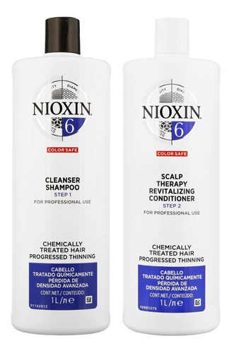 Nioxin-6 Shampoo + Acondicionador Chemically Treated Hair Lt