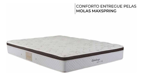 Cama Box Herval Queen Edimburgo, 64x158x198, Molas Maxspring Cor Branco