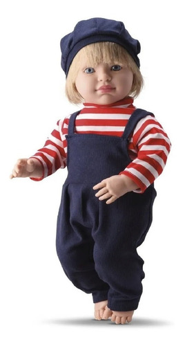 Imagem 2 de 4 de Boneca Bebe Menino Loiro Grande Loui Tipo Reborn 53cm