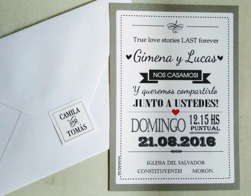 Invitaciones Tarjetas Casamiento Quince Años 15 Años