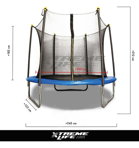 Trampolin Saltarin 2.45 Mts Para Niños Con Malla Eventos Color Azul