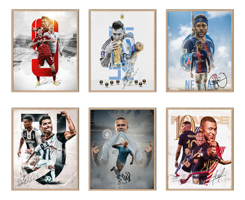 Set De Pósteres De Soccer Superstar Soccer Legend Art Signed