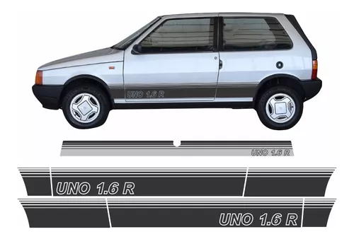 Kit Adesivo Fiat Uno Faixa Lateral Capo E Tras Carro Imp335