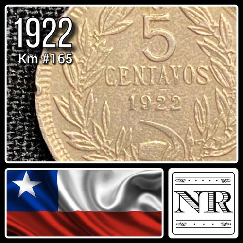 Chile - 5 Centavos - Año 1922 - Km #165 - Condor