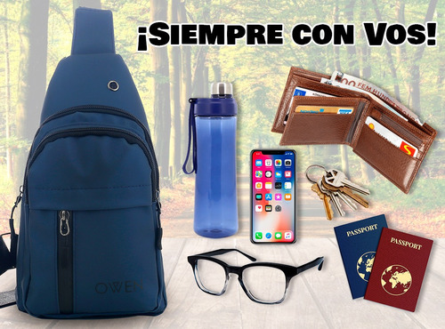 Imagen 7 de 10 de Morral Hombre Mujer Mochila Cruzada Urbana Reforzada Colores