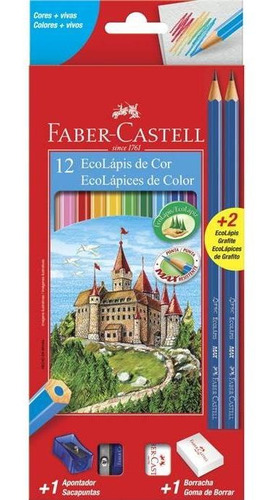 Lápis De Cor Faber-castell 12 Cores Sextavado C/kit Pt C/ 12