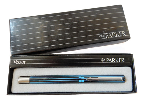 Lapicera Parker Vector Azul Y Celeste + Émbolo Convertidor