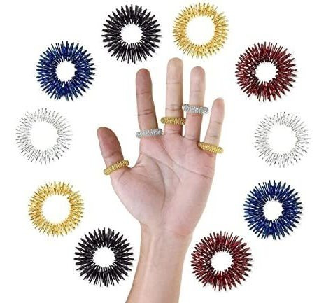 Imagen 2 de 6 de Set De 10 Anillos Sujok/reflexologia - Ansiedad, Stress, Etc