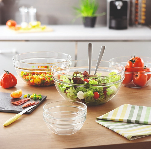 Apilable 26 Bowl De Cocina Tazon Ensaladera Vidrio Frances