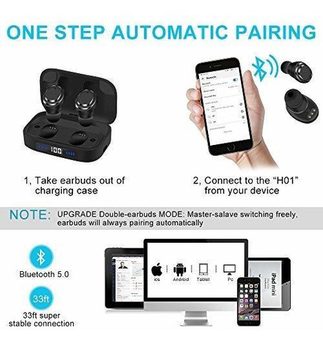 Imagen 2 de 6 de Audifono Inalambrico Bluetooth 5.0 In Ear Tws Automatico