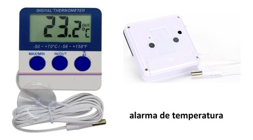 Termometro Sonda Digital Programable Memoria Alarma Calor