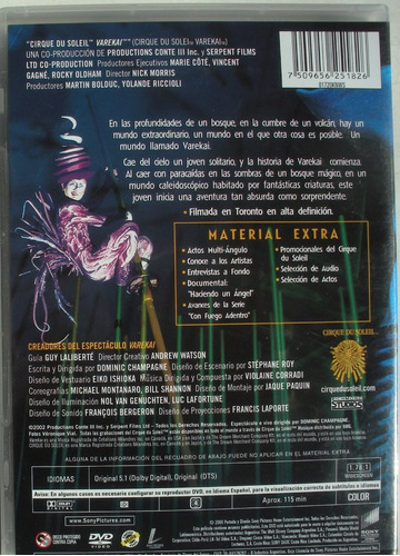 Imagen 2 de 3 de Dvd - Cirque Du Soleil - Varekai