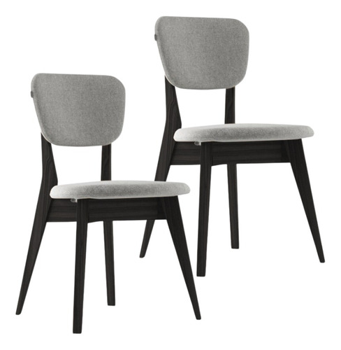 Set X2 Silla Pampa Tapizado Lino Pata Paraíso Living Comedor