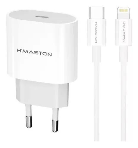 Kit Cabo Fonte Carregador Super Turbo 30w Lightning Hmaston Branco