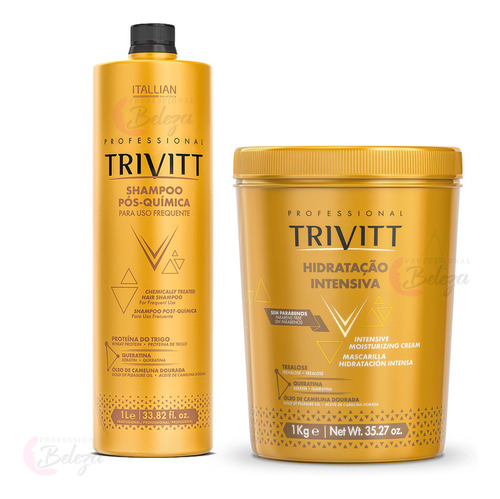 Imagem 1 de 4 de Itallian Trivitt Kit Shampoo 1 Litro + Máscara 1kg