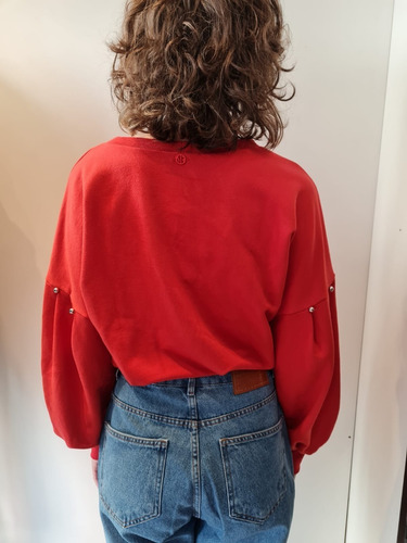 Imagem 8 de 10 de Blusa Moletom Decote Redondo Manga Longa Detalhe Morena Rosa