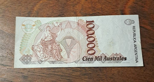 Bottero N 2895 Billete 100000 Australes, Ojos Abiertos. (Usado)