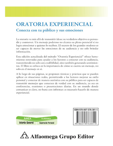 Libro Oratoria Experiencial. Conecta Con Tu Público