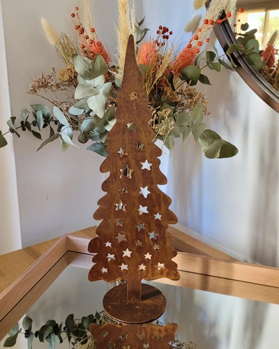 Imagen 1 de 7 de Pino Arbolito De Navidad De Apoyo En Chapa Oxidada
