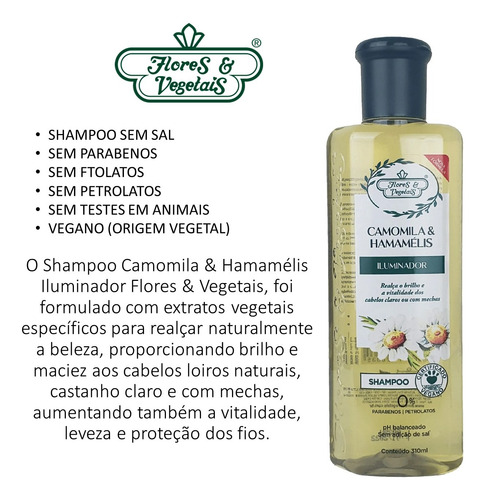 Kit Shampoo & Cond Flores E Vegetais Camomila & Hamamélis