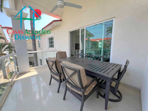 Cad Diamante Lakes Zafiro 316. Terraza Con Vista A Los Jardines Y Albercas