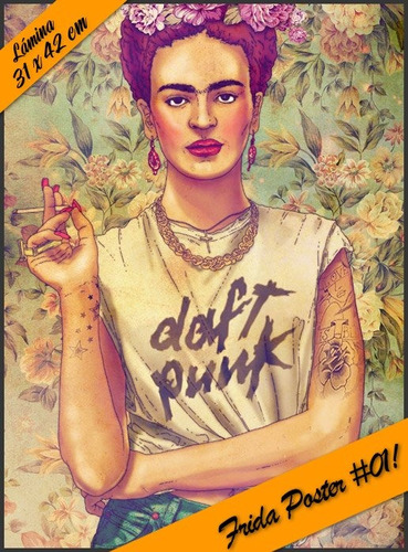 Imagen 1 de 10 de Frida Poster #01!  Lámina Decoupage Autoadhesiva 30 X 42 Cm
