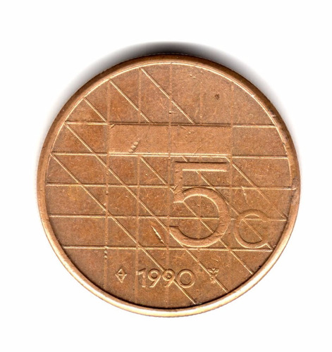 Moneda Holanda 5 Gulden 1990 Km#210 Reina Beatriz