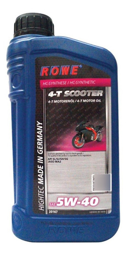 Aceite Para Motos Rowe 4 Tiempos Scooter Sae 5w40 Sintético