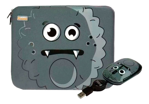 Kit Funda Y Mouse Usb Gris Perfect Choice P/ Netbook 10 PuLG