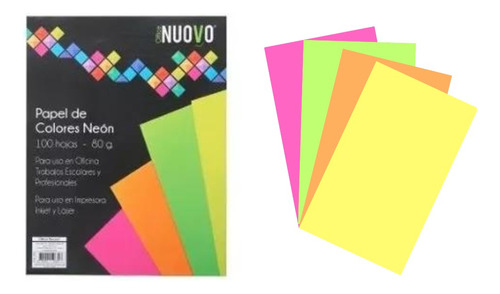 Resma Papel De Colores 100 Hojas De 80 Gr