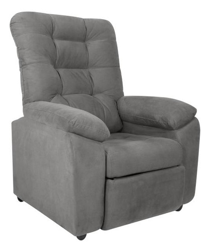 Poltrona Reclinável Onix 1 Lugar Veludo Light Cinza Matrix