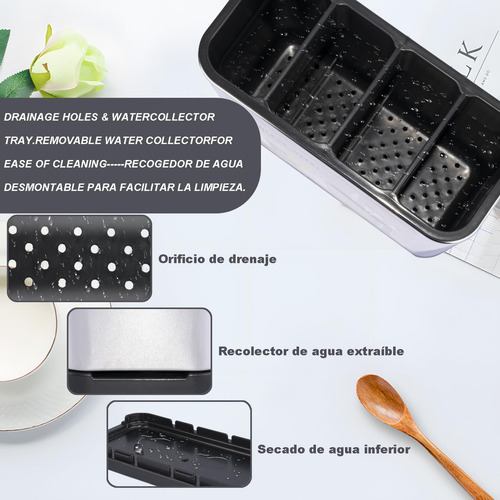 Escurridor De Cubiertos De Acero Inoxidable Porta Cubiertos