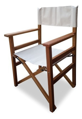 Mesa Bar 75x75 + 2 Sillón Director Plegabl Eucaliptus- Envio Madera Director