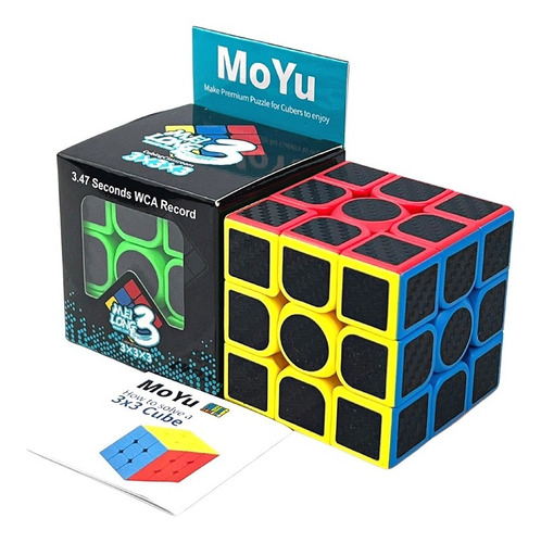 Cubo Rubik Moyu Meilong 3x3 Stickers Fibra Carbono + Regalo