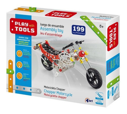 Mecano Play With Tool Gde  Motocicleta Chopper   Wuundentoy