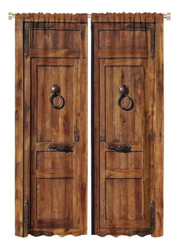 Cortina Opaca Madera Rustica Para Puerta Granero Vintage 42