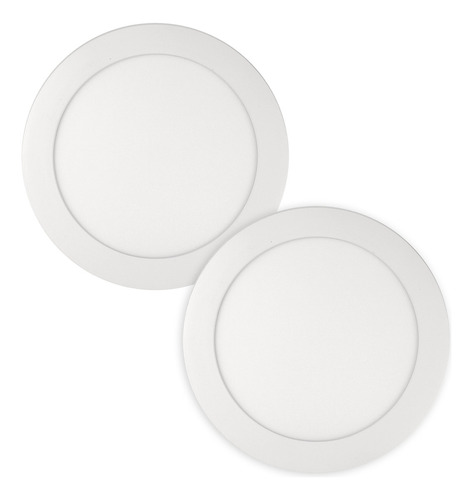 Plafon Led X2 Techo 12w Embutir Lampara Redondo Luz Fria