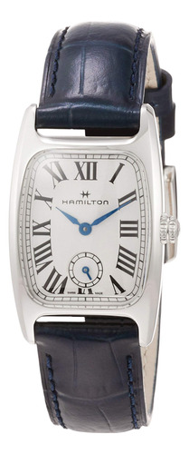 Hamilton Boulton Reloj De Mujer De Cuero Azul Con Esfera Pl.