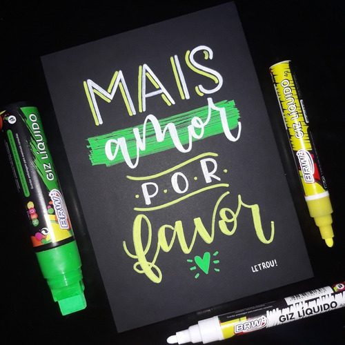 Imagem 4 de 5 de Giz Líquido Branco 6mm 4gr Brw Canetão Lousa Vidro Carro