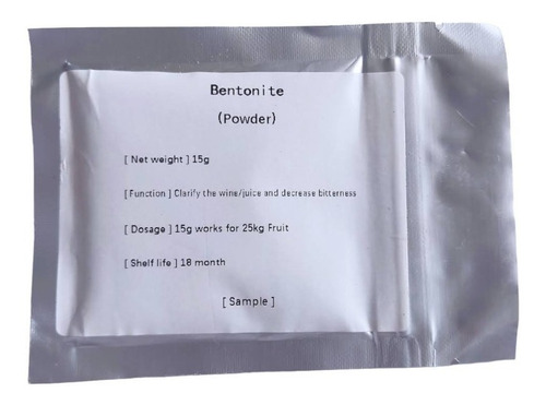 Bentonita 15g Para Clarificar Vino Y Otros Fermentados