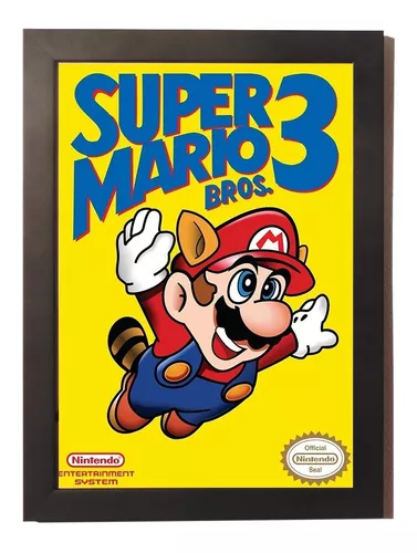 Poster Quadro Moldura Jogo Game Super Mario Bros 3 32x23cm 1