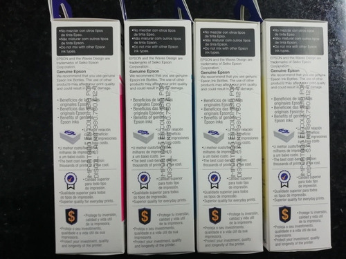 Tinta Original Epson 664 L210,l380,l355,l395,kit 4 Color 544