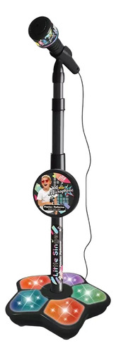 Infantil Karaoke Micrófono Juguete Con Base Bocina Luces
