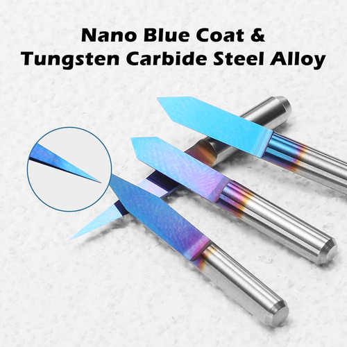 Kit De 10 Brocas Cnc Router Bits Con Ángulos De 10 A 90 Grad